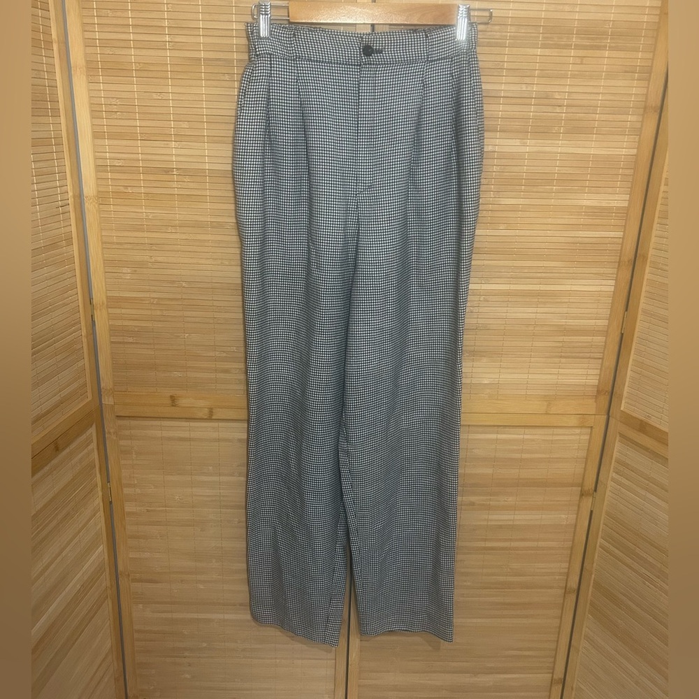 Chemistry vintage black white hounds tooth high waist work pants slacks trousers